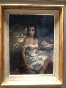 Van Belleghem A. , portrait d’une gitane, huile sur toile, 38x 30 cm, ca 1955 